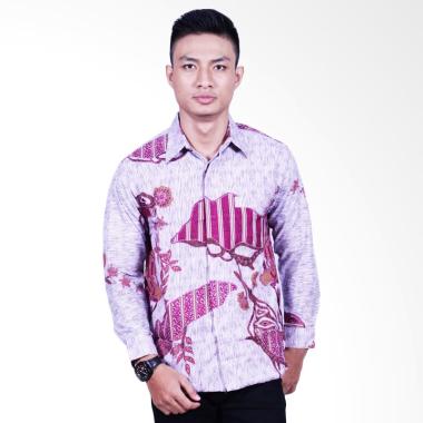 Batik Putri Ayu Solo Lengan Panjang Furing Kemeja Batik Pria - Ungu [KPJ606]