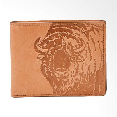 Fossil Luke Embossed Bison Large Dompet Pria - Brown