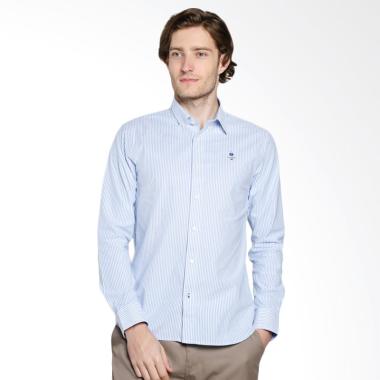 Giordano Classic Strechy Oxford Shirts Kemeja Pria - Blue [0104804304]