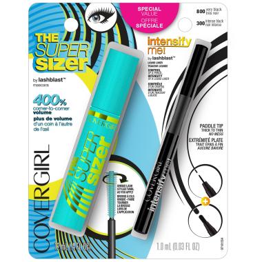 CoverGirl Super Sizer Mascara and Intensify Me Eye Liner - Very Black CoverGirl Super Sizer Mascara and Intensify Me Eye Liner - Very Black