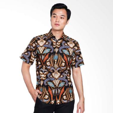 Batik Arjunaweda Men Hem Batik Pisang Bali Batik Pria - Hitam [53078038]