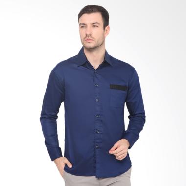 Efesu Pla Kemeja Pria - Blue