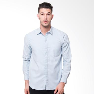 Tendencies Neelum Blue Oxford Shirt Kemeja Pria - Biru Muda