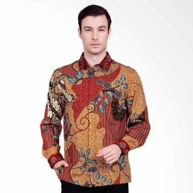 Asana Talama Long Sleeves Kemeja Batik Pria - Brown Asana Talama Long Sleeves Kemeja Batik Pria - Brown