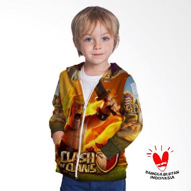 Fika Unisex Tema Clash Of Clan 3D Full Print Sublimation Model Zipper Art 1 Jaket Hoodie Sweater Anak