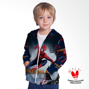 Fika Unisex Tema Spider-Man Homecoming 3D Full Print Sublimation Model Zipper Art 5 Jaket Hoodie Sweater Anak