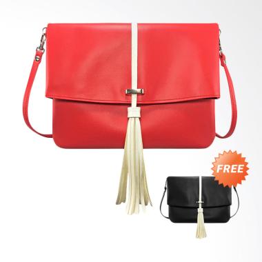 Buy 1 Get 1 - VONA Ferris Clutch - Red + free VONA Ferris Clutch - Hitam