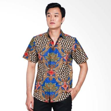 Batik Arjunaweda Men Hem Batik Pisang Bali 2 batik Pria - Biru [53079038]