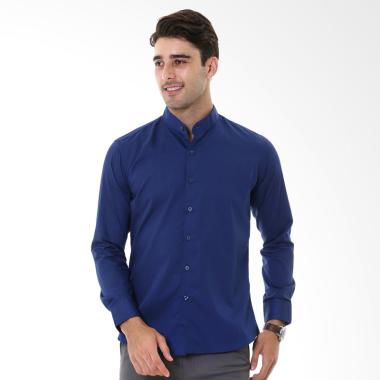 VM Mandarin Collar Long Shirt Baju Koko Slimfit Tangan Panjang