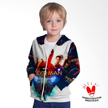 Fika Unisex Tema Spider-Man Homecoming 3D Full Print Sublimation Model Zipper Art 6 Jaket Hoodie Sweater Anak - Multicolor