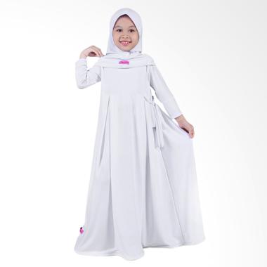 BajuYuli Jersey Gamis Baju Muslim Anak Perempuan - Putih