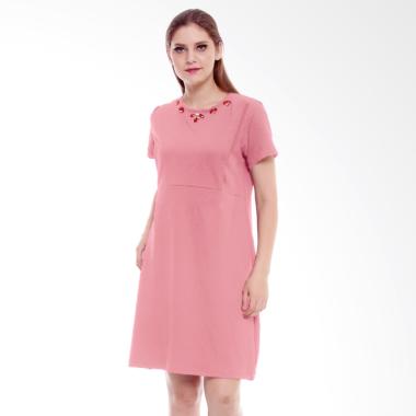 Baju Island Claire Nursingwear Dress Menyusui - Pink