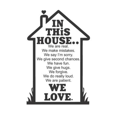 OEM In This House 2 Rumah Cantik Quot Wall Stiker Dekorasi Dinding