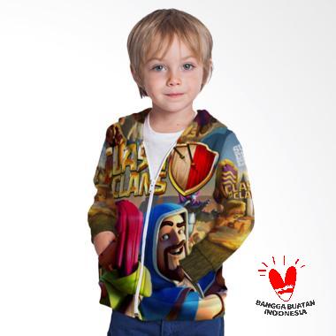 Fika Unisex Tema Clash Of Clan 3D Full Print Sublimation Model Zipper Art 2 Jaket Hoodie Sweater Anak - Multicolor