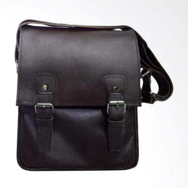 Hunter Design Selempang Kulit Tas Pria - Dark Brown