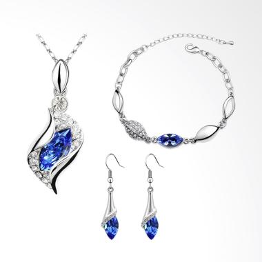 CANNICE Austrian Vintage Set Perhiasan Wanita - Blue Saphire