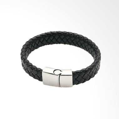 Premium Imported Kulit Tali Anyam Gelang Pria