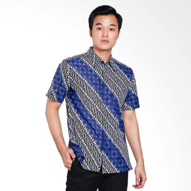 Batik Arjunaweda Men Hem Batik Parang Seling Batik Pria - Biru [53058028]