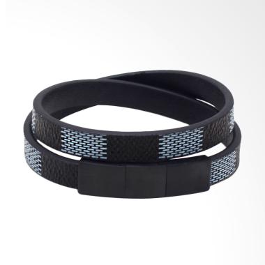 VERNYX Hyper Gauntlet Leather Perhiasan Gelang Pria - Black [GLT6607]
