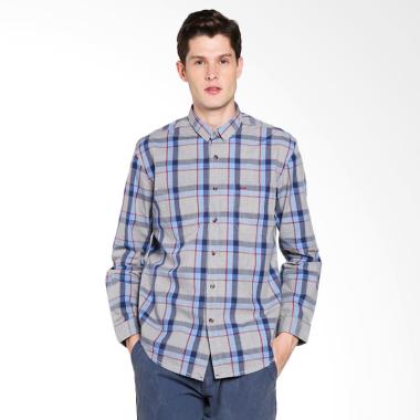 Lois Men Shirt Kemeja Pria - Grey Blue [816]