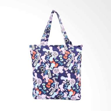 Silver Tote Canvas Character Tote Bag - Navy Silver Tote Canvas Character Tote Bag - Navy