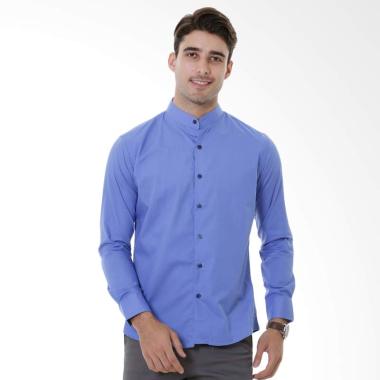 VM Kemeja Krah Koko Tangan Panjang - Biru Polos VM Kemeja Krah Koko Tangan Panjang - Biru Polos