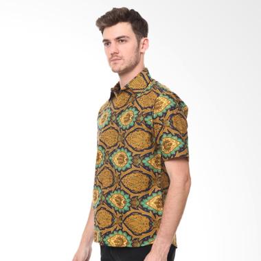 Parama Batik Tulip Slim Fit Kemeja Lengan Pendek Pria - Hijau
