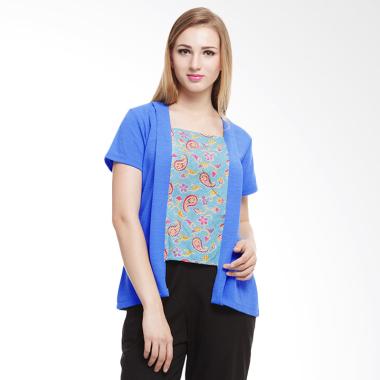 Baju Island Kandina Baju Menyusui Lengan Pendek - Blue