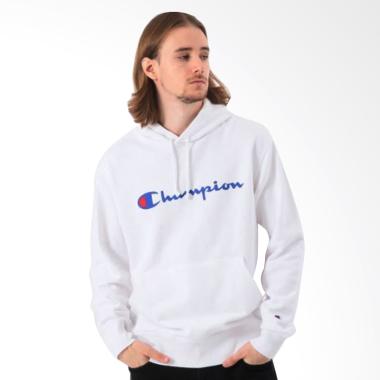 Champion Wording Hoodie Jacket Pria - White Champion Wording Hoodie Jacket Pria - White