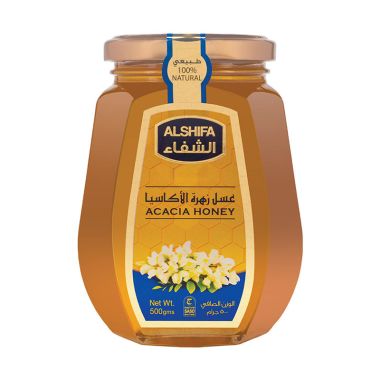 AL Shifa Honey Acacia Honey Glass Bottle 500 gr