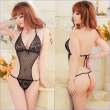 Jual Sue Aa Teddy Halter Neck Lace Bodysuit Lingerie Seksi Black