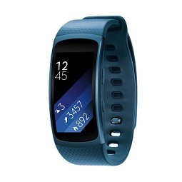 Samsung Gear Fit2 Activity Tracker - Blue [LARGE] + Samsung Rectangle Earphone