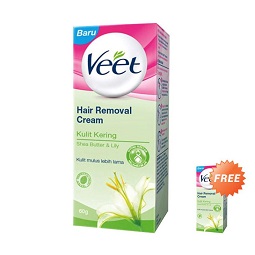 Buy 1 Get 1 - Veet Shea Butter & Lily Hair Removal Cream for Dry Skin [60 G]
