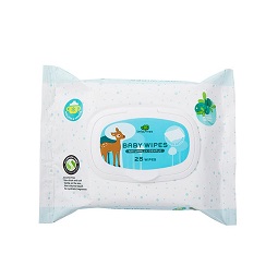Little Tree Baby Wipes Hands & Mouth Tissue Basah Anak Bayi Balita [25 PCS]