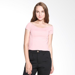 Papercut Sabrina Crop Top A00527 Peach Atasan Wanita