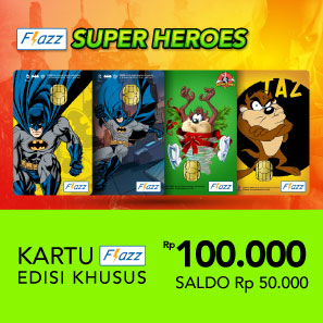 Kartu Flazz Edisi Superheroes Rp100.000