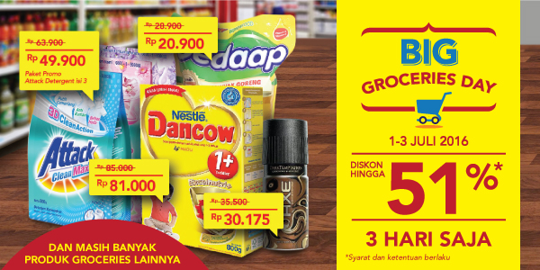 Big Groceries Day Diskon Hingga 51% 3 Hari Saja