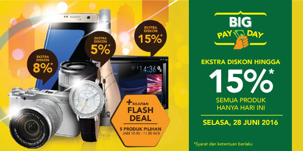 Big Pay Day Extra Diskon Hingga 15% Semua Produk