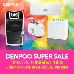 Denpoo Super Sale Diskon Hingga 18% + Gratis Voucher Hingg Rp150RIBU