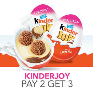 Kinderjoy Pay 2 Get 3!