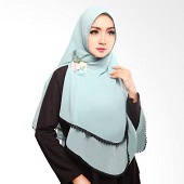 Cotton Bee Khimar Aleesa Florist Edition Kerudung - Baby Blue