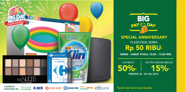 Big Payday Special Anniversary Flash Deal Serba Rp50rb