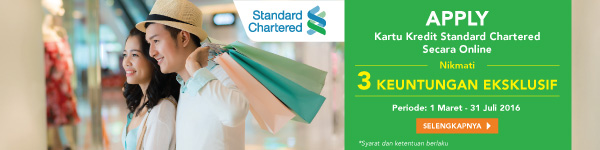 Standard Chartered 3 Keuntungan Eksklusif Periode 1 Maret - 31 Juli 2016