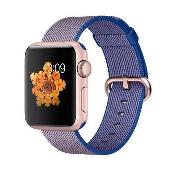 Apple Sport Rose Gold Aluminum Case Smartwatch with Woven Nylon Band - Royal Blue