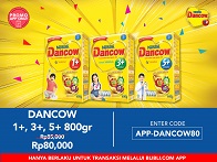 Dancow 1+, 3+, 5+ 800gr Rp80.000