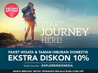Paket Wisata & Taman Hiburan Domestik Ekstra Diskon 10%