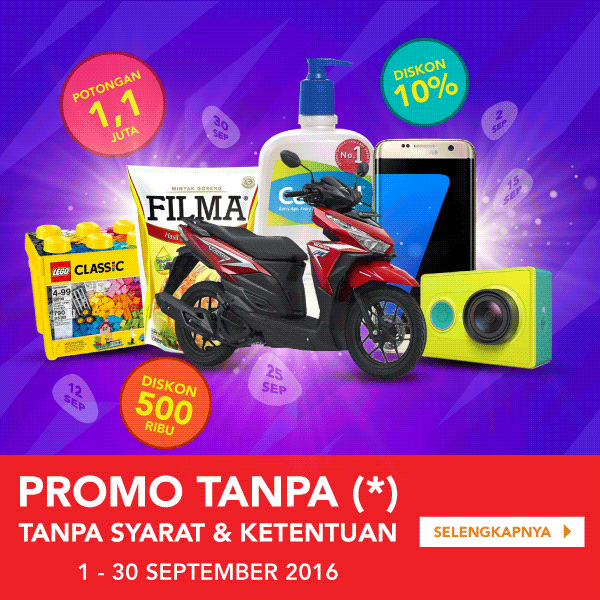 Potongan Rp1,1JUTA, Diskon 10%, Diskon Rp500Ribu, PROMO TANPA (*), TANPA SYARAT & KETENTUAN!