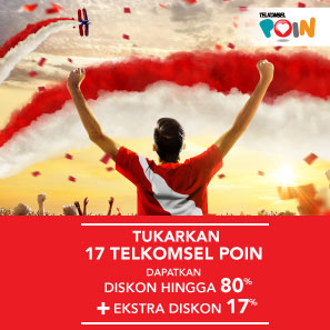 Tukarkan 17 Telkomsel Poin Dapatkan Diskon Hingga 80% + Ekstra Disc 17%