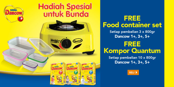 Free Kompor Quantum dan Food Container Set Setiap Pembelian Dancow