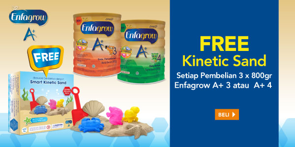 Enfragrow A+ 3 atau A+ 4 FREE Kinetic Sand Setiap Beli 3 x 800gr 